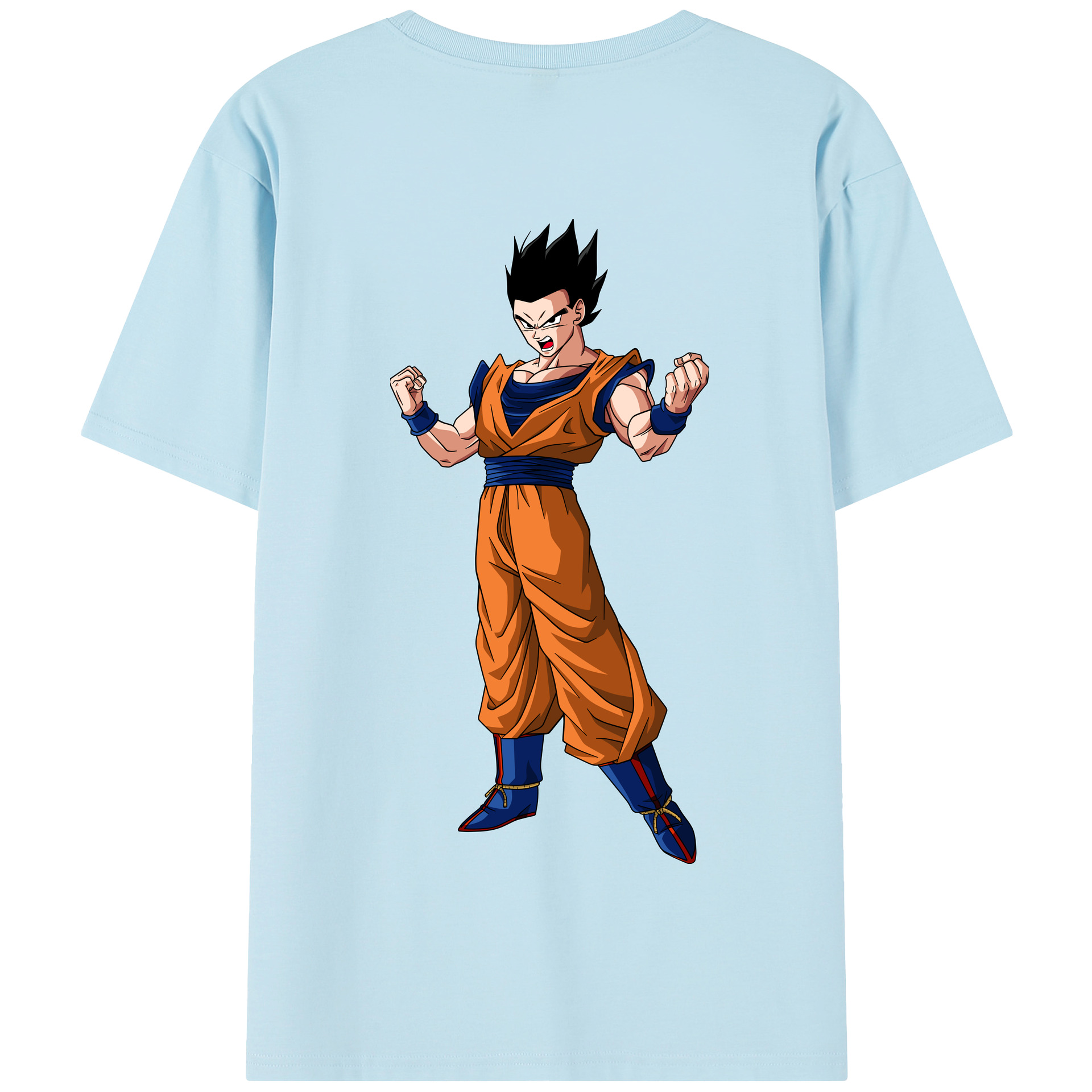 （画像用） ドラゴンボール 孫 悟飯（そんごはん）DRAGON BALL Son Gohan 綿100％半袖Tシャツ（背面プリント）